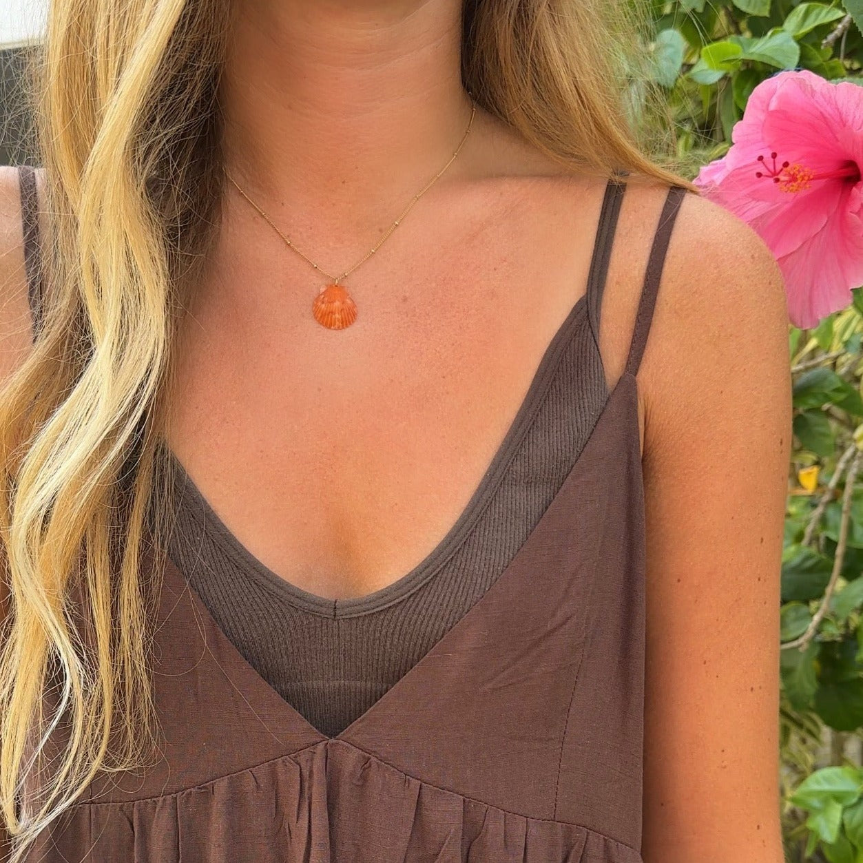 Gold Filled Seashell Necklace.