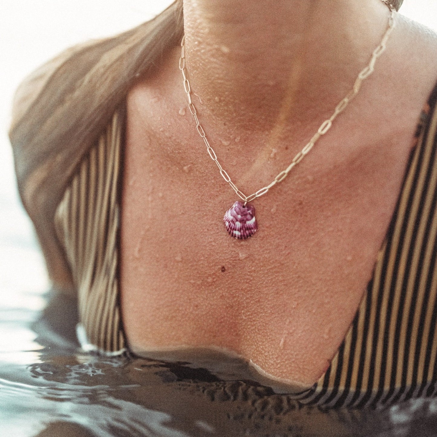 Seashell Paper Clip Necklace